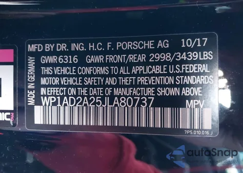 2018 Porsche Cayenne Gts z USA, uszkodzony, nr VIN WP1AD2A25JLA80737